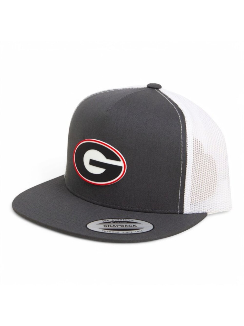 Georgia Bulldogs Power G 3D YP Snapback Flat Bill Trucker Hat- Charcoal/ White